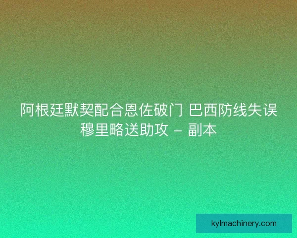 阿根廷默契配合恩佐破门 巴西防线失误穆里略送助攻 - 副本