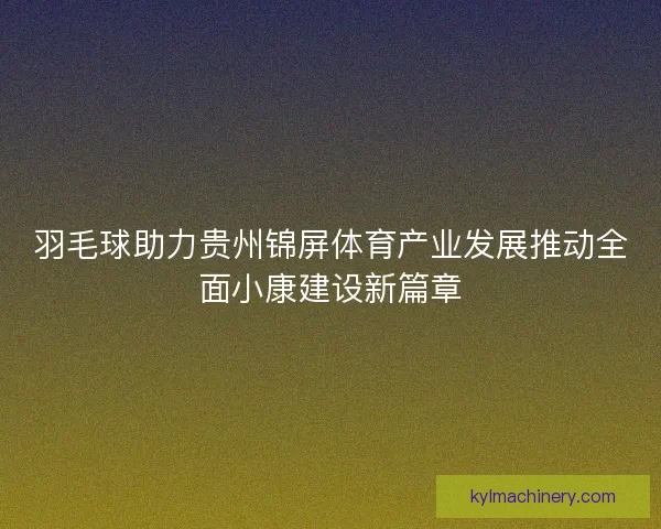 羽毛球助力贵州锦屏体育产业发展推动全面小康建设新篇章